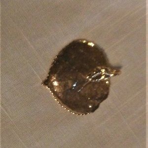 Vintage 50s Gold Leaf or Overlay Leaf Pendent, no chain